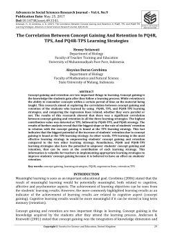 The Correlation Between Concept Gaining And Retention In PQ4R