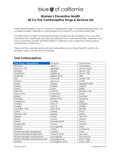 Contraceptive Drug List - Blue Shield of California