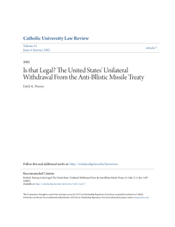 Is that Legal? The United States` Unilateral Withdrawal From the Anti