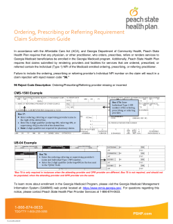 Ordering, Prescribing or Referring Requirement Claim Submission