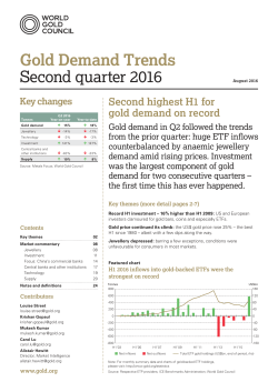 Gold Demand Trends Q2 2016