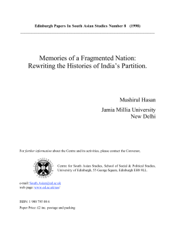 Rewriting the Histories of India`s Partition.