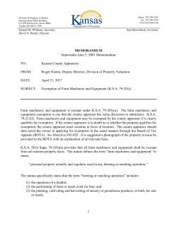 Personal Property Farm Exemptions