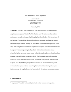 The Multimarket Contact Hypothesis