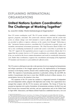 EXPLAINING INTERNATIONAL ORGANIZATIONS United Nations