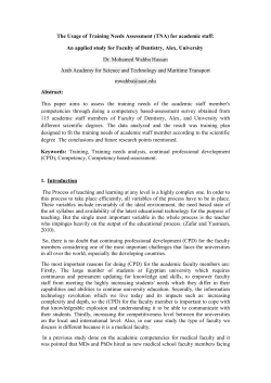 The Usage of Training Needs Assessment (TNA) for academic staff
