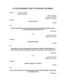 Provost v. Bolton and Dueck Downtown Chevrolet