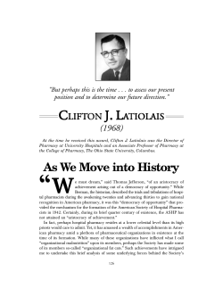 As We Move Into History - The Ohio State University College of