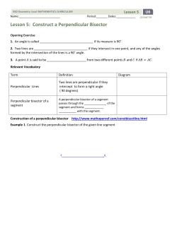 Lesson 5: Construct a Perpendicular Bisector