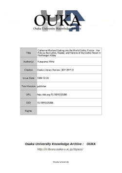 Title Catherine Morland Getting into the World Gothic Fiction : Her