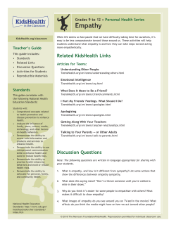 Teacher`s Guide: Empathy (Grades 9 to 12)
