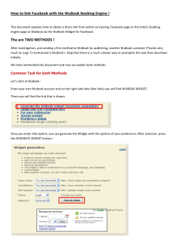How to link Facebook with the WuBook Booking Engine ! The are