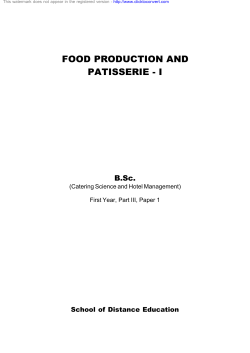 food production and patisserie - Bharathiar University(Older Version