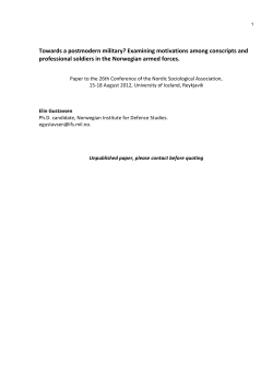 E. Gustavsen. Towards a postmodern military. Examining