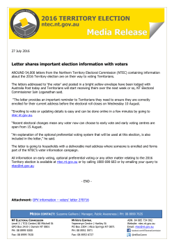 Media Release - Letter shares important election information with