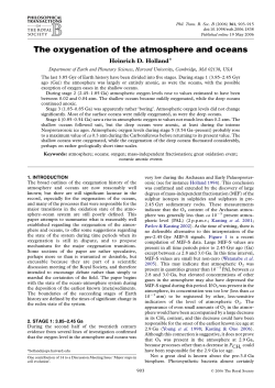 The oxygenation of the atmosphere and oceans
