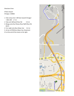 Directions from: O`Hare Airport Chicago, IL 60666 1. Take ramp onto