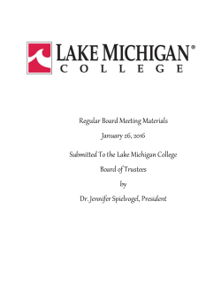 January Board Report - Lake Michigan College