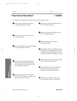 How Fast Do Plates Move? ES0810