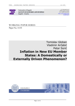 Inflation in New EU Member States: A Domestically or