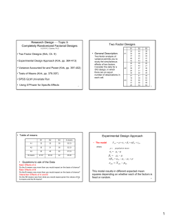 Topic 5: Completely Randomized Factorial Designs