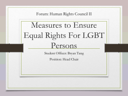 Measures to Ensure Equal Rights For LGBT Persons