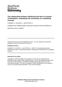 The relationship between likelihood and fear of criminal victimisation