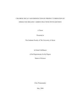 CHLORINE DECAY AND DISINFECTION BY