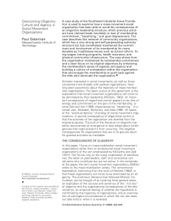 Overcoming Oligarchy: Culture and Agency in Social