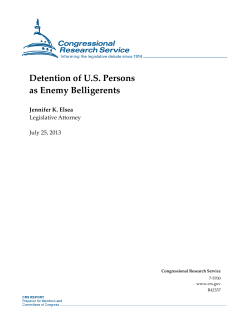 Detention of US Persons as Enemy Belligerents