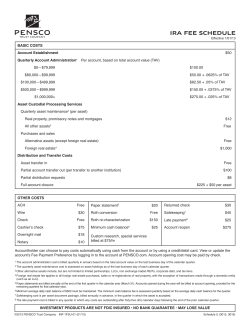 ira fee schedule - Pensco Trust Company