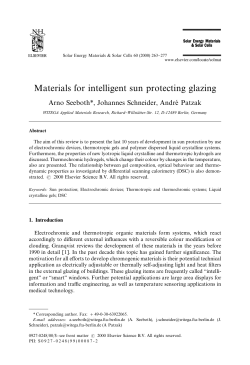 Materials for intelligent sun protecting glazing