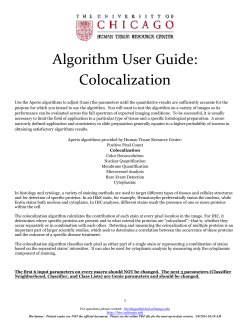 Colocalization Algorithm Manual