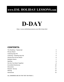 D-DAY - ESL Holiday Lessons