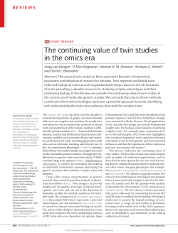 The continuing value of twin studies in the omics era