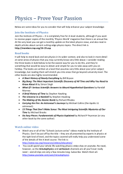 Physics &ndash; Prove Your Passion