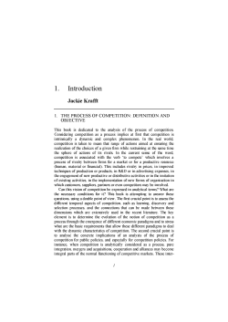 1 1 &cent; Introduction Jackie Krafft 1 . THE PROCESS OF COMPETITION