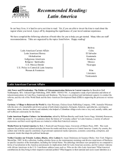 Recommended Reading: Latin America