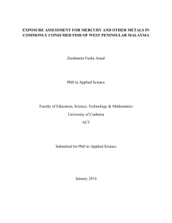 exposure assessment for mercury and other metals in commonly