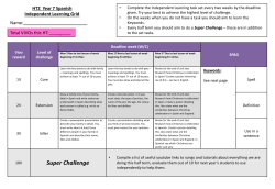 HT2 Year 7 French Independent Learning Grid