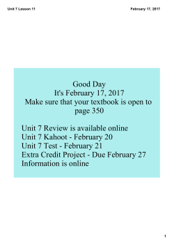 Unit 7 Lesson 11