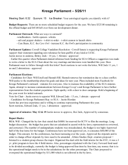 Kresge Parliament &ndash; 5/26/11