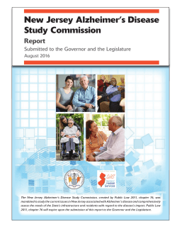New Jersey State Alzheimer`s Plan