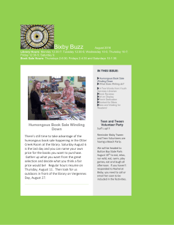 Aug 2016 - Bixby Memorial Library