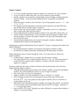Negative Numbers small