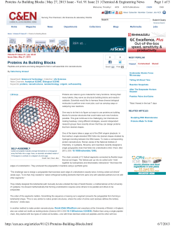 Proteins As Building Blocks Page 1 of 3 Proteins As Building Blocks