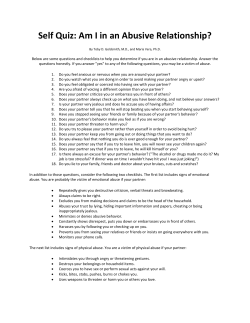 Self Quiz: Am I in an Abusive Relationship?
