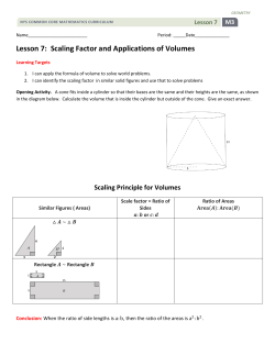 Lesson 7: Scaling Factor and Applications of Volumes