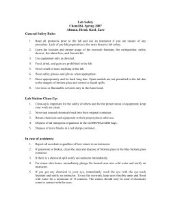 Lab Safety Chem184, Spring 2007 Altman, Elrad, Kool, Zare