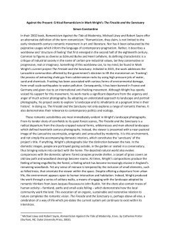 Against the Present: Critical Romanticism in Mark Wright`s The